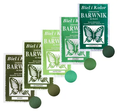5 x 10g Batikfarbe Textilfarbe Stofffarbe Farbmix Grüntöne
