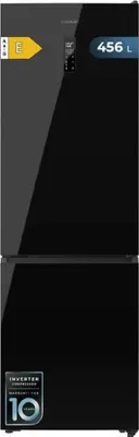 Immagine prodotto di Frigorifero combinato in vetro nero, alto 200 cm e largo 59,5 cm, capacità 356 L, Total No Frost, classe energetica E.