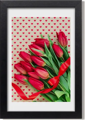 Produktbild von Bild 20x30 MDF-Rahmen, Wandkunst Rote Tulpen