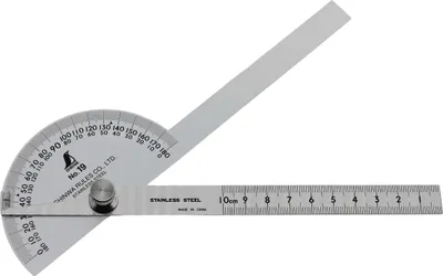 Produktbild von Shinwa 62490 Winkelmesser aus Edelstahl Gradmesser No.19 - by FAMEX - 90°, 10cm