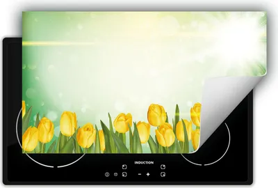 Produktbild von DarHaus Herdabdeckplatte 90x52 cm Anti Rutsch Matte Aufrollbar, Tulpen