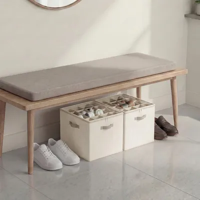Produktbild von SONGMICS Schuh-Organizer, für bis zu 16 Paar Schuhe, platzsparend, stapelbar, Kleiderschrank, beige