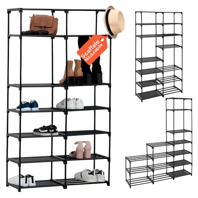 Image de Omgoods - Étagère à chaussures multifonctionnelle avec 14 étagères gain de place