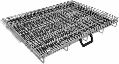 Productafbeelding van Hondenbox M - metalen opvouwbare roosterkooi - 2 deuren - veilig transport