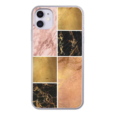 Produktbild von MuchoWow® Handyhülle Schutzhülle Hülle für iPhone 11 Marmor - Rosa - Gold Silikon Softcase Handy Hülle - Handytasche