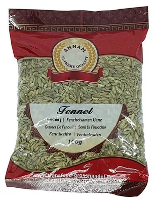 Zdjęcie produktu dla Nasiona kopru włoskiego Annam Fennel Seeds 100 g – słodkawy anyżkowy aromat