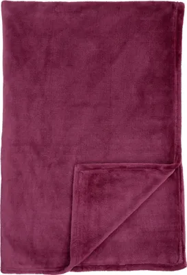 Produktbild von Schiesser Wohndecke Mia | Leichte Fleece-Kuscheldecke | Für Couch, Sofa & als Tagesdecke für Einzelbetten | 150x200 cm | Beere