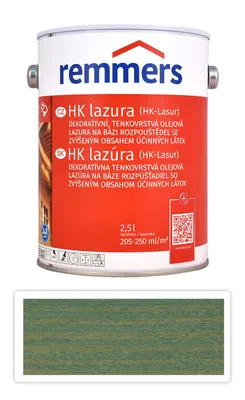 Obrázek produktu pro Remmers HK-Lasur 3v1 slaně zelená, 2,5 litru, mořidlo na dřevo v exteriéru, trojitá ochrana dřeva s impregnací + základním nátěrem + lazurou, ochrana proti vlhkosti a UV záření