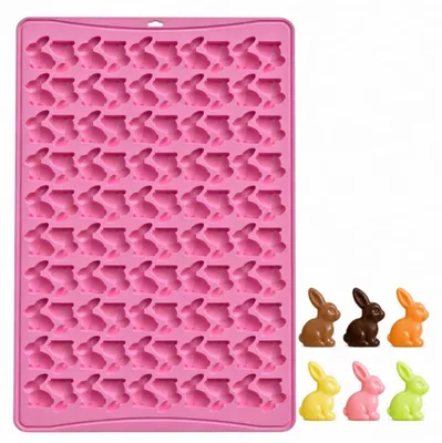 Hasen-Silikonform, 1 Stück, rosa, für Schokolade & Süßigkeiten