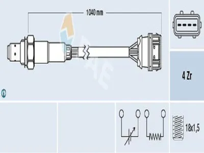 Produktbild von FAE Lambdasonde für VOLVO V40 Kombi (645) Regelsonde 77373