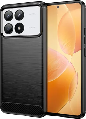 Obrázek produktu pro Pouzdro pro Xiaomi Redmi K70 měkké TPU silikonové, karbonové vlákno, nárazuvzdorné ochranné pouzdro černé