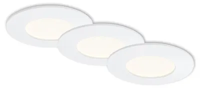Immagine prodotto di Lampada da incasso LED set da 3 4000K Ø8,5cm 8W IP44 plastica bianca Briloner