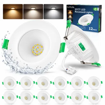 LED-Einbauspot 4,5 W, 650 lm, Ø 68-80 mm, 230 V, IP44, 12 St.
