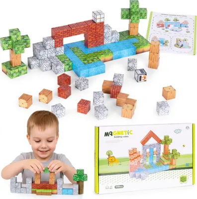 Obrázok produktu pre Magnetická stavebnica pre deti 119 kusov kociek