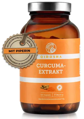 QIDOSHA Curcuma Extrakt Kapseln hochdosiert (Glas)… – Bild 1