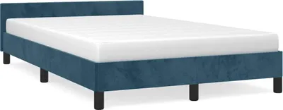 Produktbild von vidaXL Bettgestell ohne Matratze Dunkelblau 120x200 cm Samt