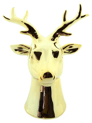 Produktbild von Clayre & Eef Figur Hirsch 19 cm Goldfarbig Porzellan