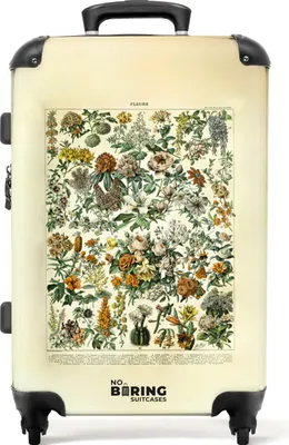 Produktbild von NoBoringSuitcases.com® Großer Koffer - Pflanzen - Kunst - Illustration - Vintage - Natur - Kombinationsschloss TSA - Hartschalen Trolley 4 Rollen - 72 liter - Reisekoffer - 66 cmKoffer Mittelgroß 67x43x25 cm, 72L,