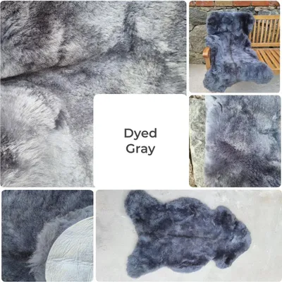 Produktbild von Merino Schaffell – Geschorenes Lammfell, 40x40cm rund Silber Grau