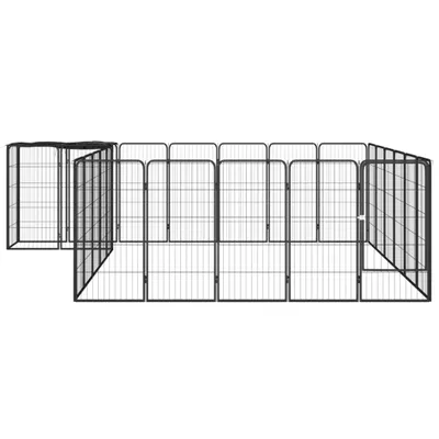 Zdjęcie produktu dla vidaXL 26-częściowy kojec dla psa czarny 50x100cm stal malowana proszkowo