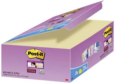 Immagine prodotto di Post-it 622SY-24 Post-it Haftnotizen, foglietti super adesivi, 47,6 x 47,6 mm, 21+3