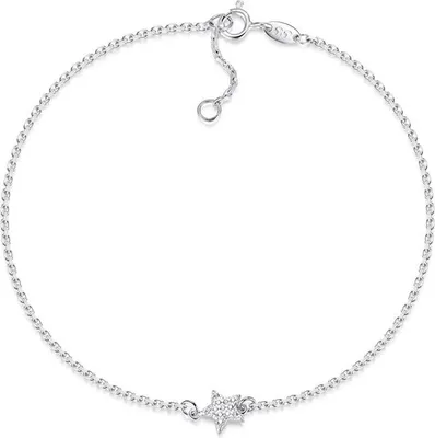 Produktbild von SILBERKETTEN STORE Fußkette Ankerkette 1,7mm mit Stern - 925 Silber, Länge wählbar - 30cm