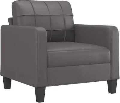 Image de vidaXL Fauteuil gris 60 cm similicuir