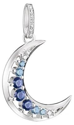 Thomas Sabo PE1020-166-1 Silber Anhänger Mond mit blauen Steinen 1