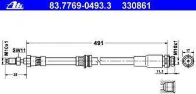 Produktbild von ATE Bremsschlauch  83.7769-0493.3