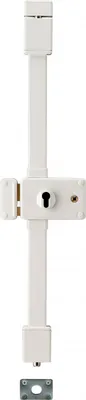 Image de Boitier de serrure en applique Horga à fouillot pour porte d'entrée, gauche, 3 pts, axe 55mm, blanc - THIRARD