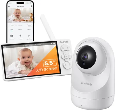 Obrázok produktu pre Detská pestúnka, kamera 2K HD, 5,5-palcový LCD displej, funkcia interkomu