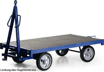 Produktbild von Bako Logistiksysteme Industrie-Anhänger mit Kugellenkkranz 5t Traglast Luftbereifung 2000x1000mm