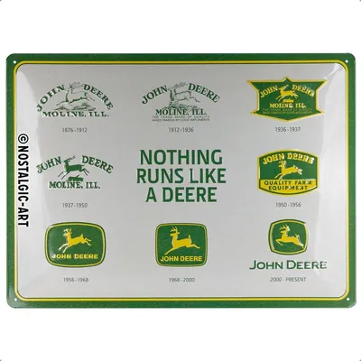 Produktbild von Nostalgic-Art - Blechschild 30 x 40 cm - John Deere – 150 Years Logo Evolution