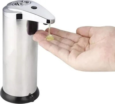 Produktbild von Umweltfreundlicher, berührungsloser Flüssigseifenspender aus Edelstahl mit Infrarotsensor, 280 ml