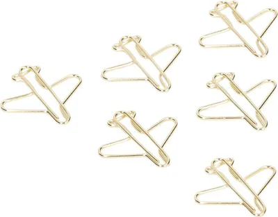 Obrázok produktu pre Sponky do papiera v tvare lietadla 100 kusov, Kreatívne kovové sponky, Odolné a ľahké, pre kanceláriu