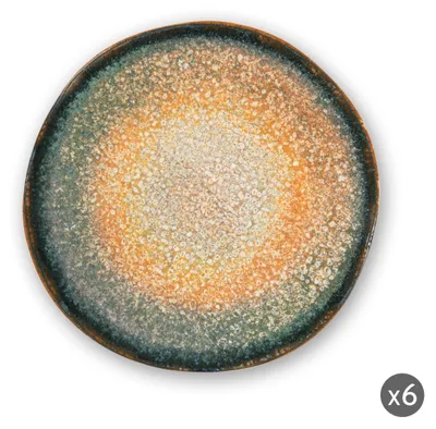 Immagine prodotto di Excelsa Set di 6 piatti piani Efesto in ceramica 26X2,5 cm colorati
