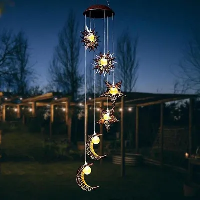 Produktbild von Außenleuchte mit Solarbetrieb, LED-Lampe mit Mond- und Stern-Design