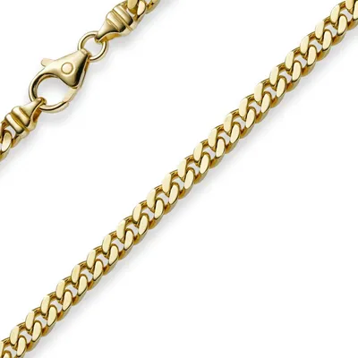 Produktbild von 4mm Panzerarmband Armband Armkette 585 Gold Gelbgold 19cm Uni Goldarmband