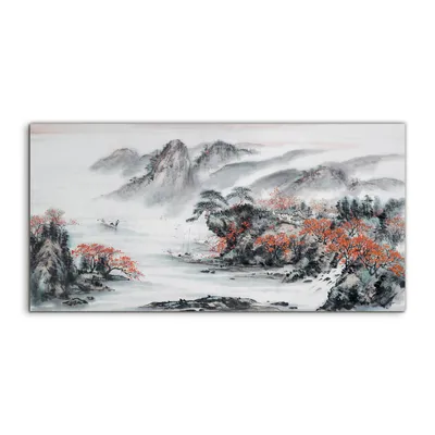 Produktbild von Coloray Canvas 140x70 Wandbild Leinwand Bilder Chinesische traditionelle Berg Baum