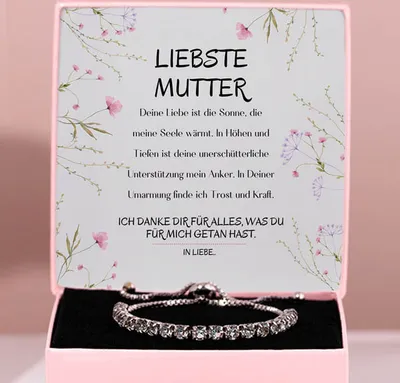 Productafbeelding van Liefste moeder, armband met kubische zirkonia kristallen, inclusief cadeauverpakking - MARGO_TENNISBRACELET