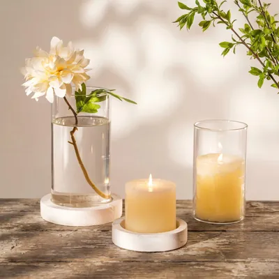 Produktbild von Omgoods – Set aus 2 Holzlaternen mit Glaseinsatz