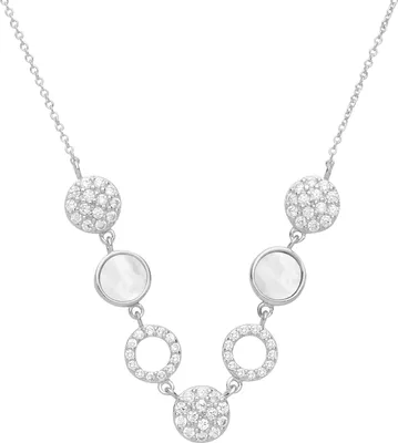 Image de Collier Femme Plaqué Rhodium Argent fin 925 avec Iris Nacré - 43cm; TRS23514