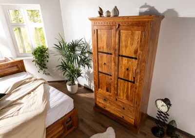 Produktbild von MASSIVMOEBEL24 OXFORD Schrank #0419 Akazie honig massiv