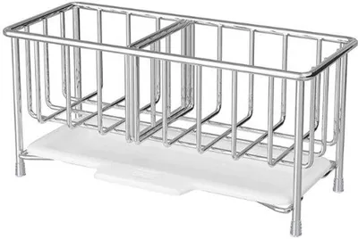 Produktbild von Gootsteenorganizer aus Edelstahl, Sponshalter für die Küche, Lekbak, Antislip-Kunststoff-Basis, Raumsparendes Design