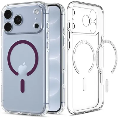 Obrázok produktu pre SPIGEN ULTRA HYBRID MAGSAFE pre iPhone 17 Pro / 18 Pro, priehľadný/tmavočervený zadný kryt