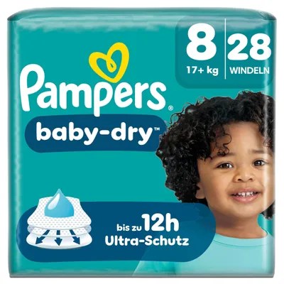 Produktbild von Pampers Baby-Dry Größe 8, 28 Windeln, 17kg+ – Größe Size8_BDvp, Baby Dry Taped VP