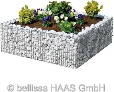 Immagine prodotto di bellissa Aiuola rialzata premium in gabbione rettangolare, altezza 40 cm