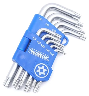 Productafbeelding van Torx sleutelset - T10 t/m T50 - 9-delig - Korte sleutels