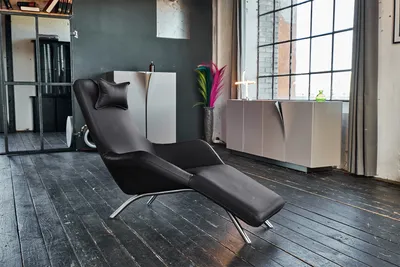 Produktbild von KAWOLA Relaxliege CAVAL Leder schwarz