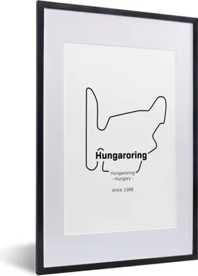 Produktbild von MuchoWow® Gerahmtes Poster Formel 1 - Ungarn - Rennstrecke 40x60 cm - Poster mit Schwarzem Bilderrahmen Wandposter Rahmen Foto Bilder - Poster in Rahmen